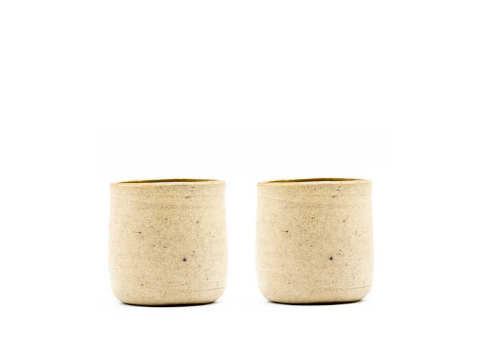 Two Stoneware Ceramic Tumblers