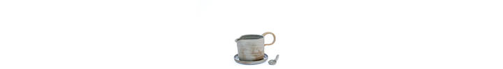 Gravy Boat Set with drip plate and spoon - Pale Blue-Grey (white)