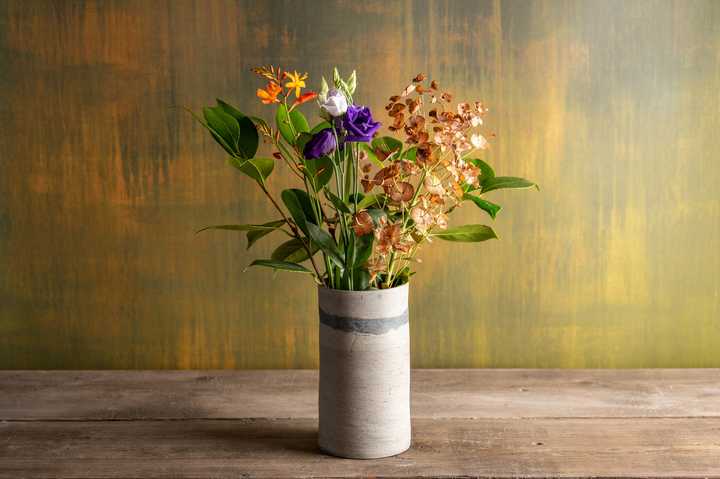 Large Handmade Vase with Flowers