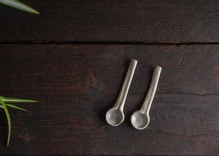 Two Piece Hand-made Ceramic Stoneware Spoon Gift Set