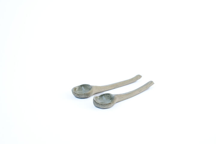 Two Spoons Pale Blue- Grey side view (white)