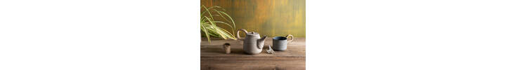 Small Teapot - Pale Blue- Grey Style