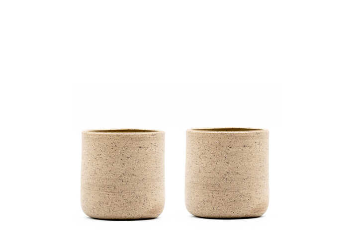 Two Stoneware Ceramic Tumblers